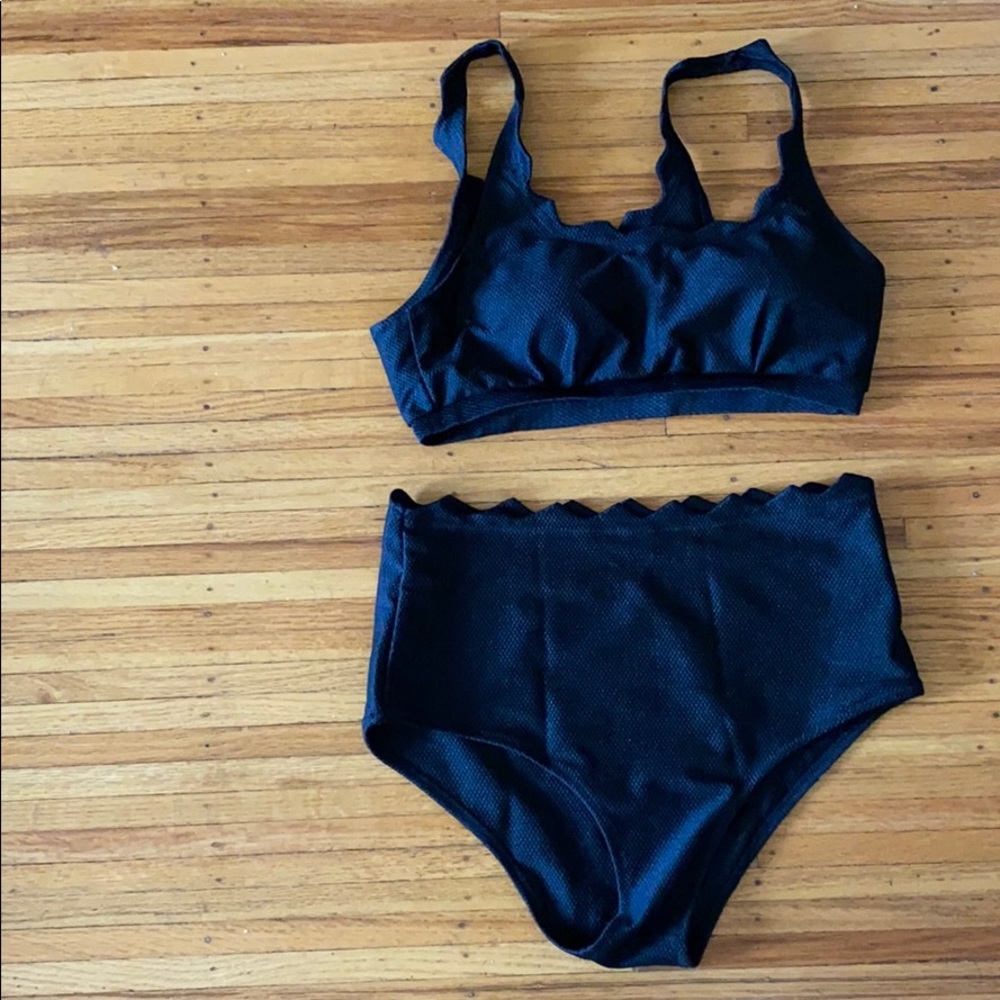 Cupshe two piece black bathing suit